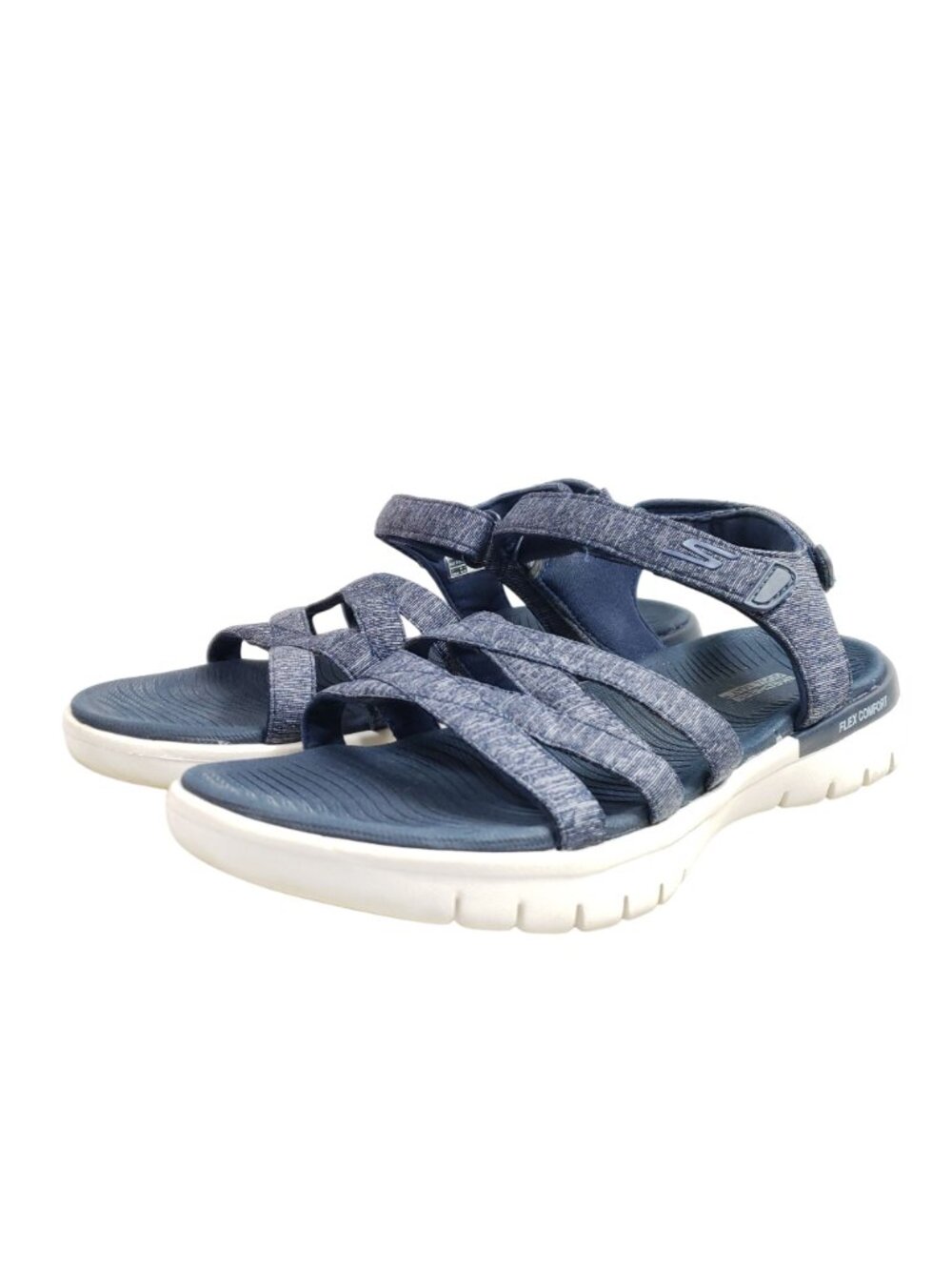Skechers Flex Comfort Womens Size 8 Navy Blue Sandals Open Toe - Picture 2 of 9